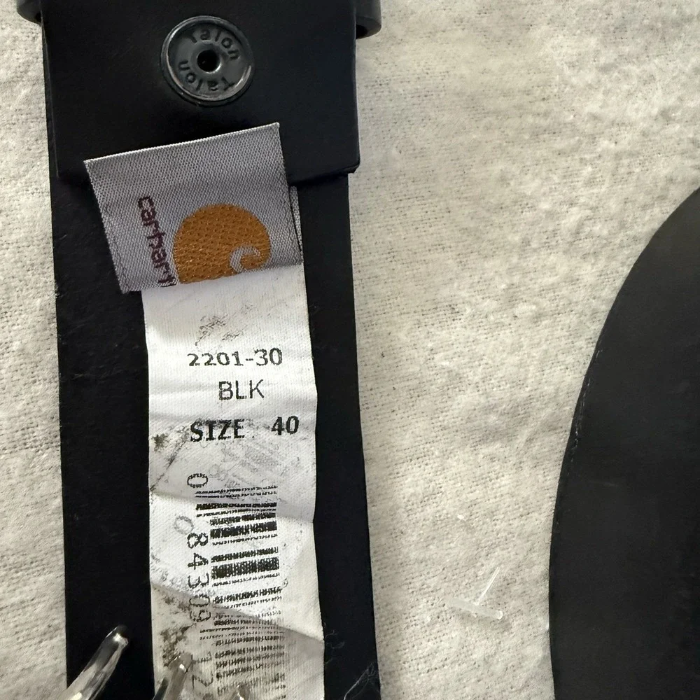 Carhartt Belt Genuine Leather Black Men's Size 40 'EUC'